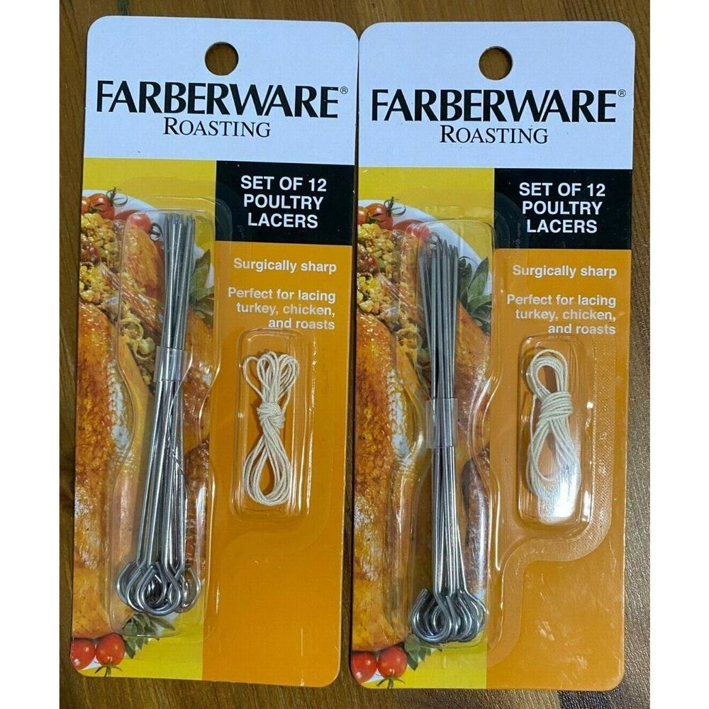 Farberware Roasting Set of 12 Poultry Lacers - 2 packs - NEW